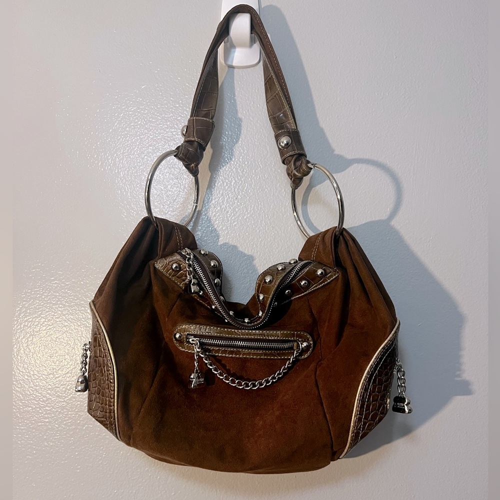 Kathy Van Zeeland super cute western hand bag purse w/ charms and pockets